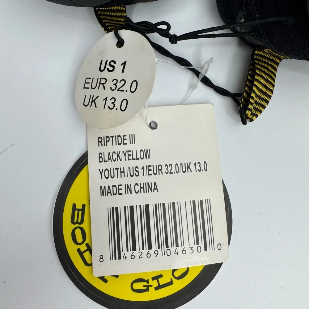 Body Glove Riptide III Kids Black and Yellow Water Shoes Little Boy Size 1‎